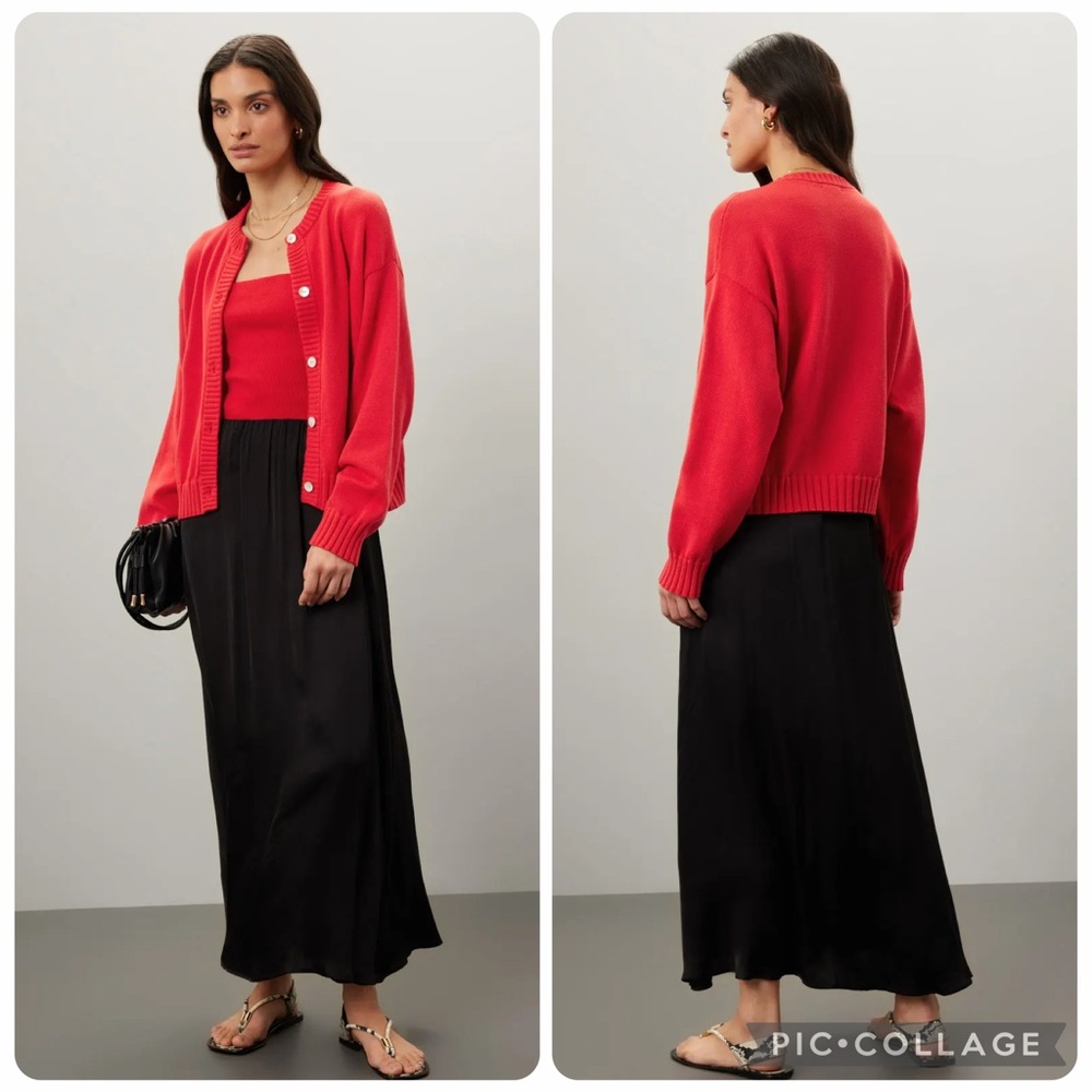 Donni Cotton Knit Cardigan Red - Picture 2 of 12